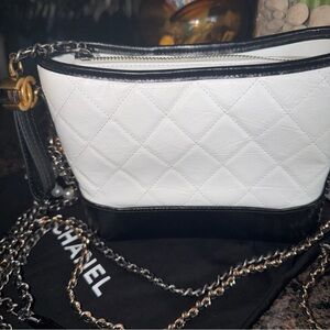 Chanel Black and White Quilted Shoulder Bag
